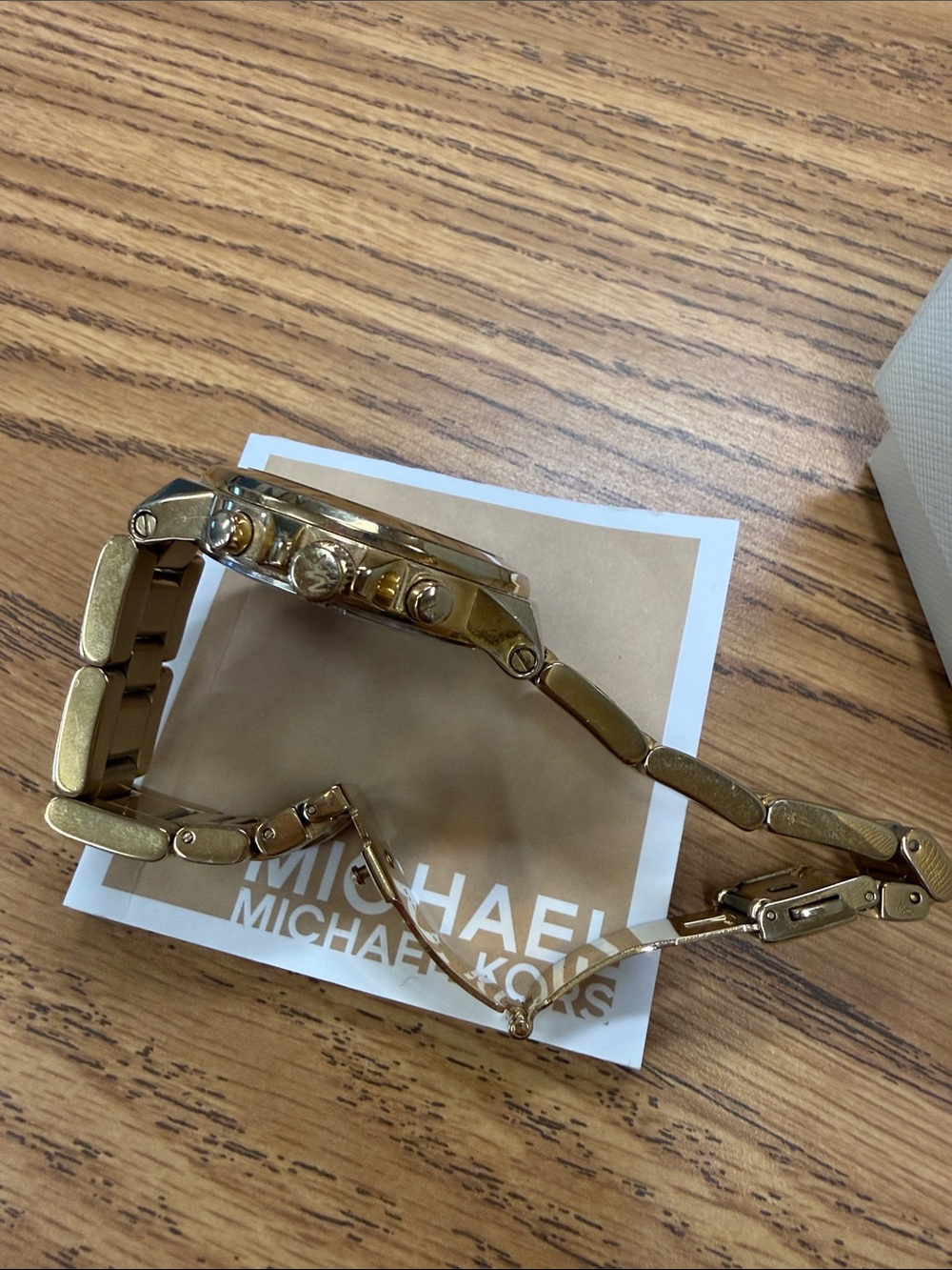 Michael Kors MK6434 Gold Tone Chronograph Watch Date Dial Bracelet Watch - Picture 8 of 12